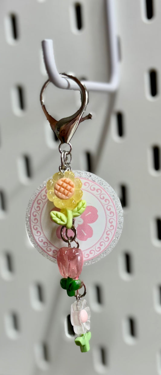 Pink Flower Keychain